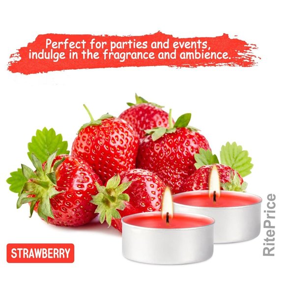 30 Pcs (1 Pack) Strawberry Tealight Candles, Aromatherapy 2.5 hrs Burn Freshener - Picture 9 of 11